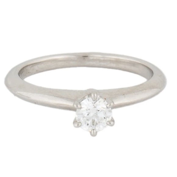 Tiffany & Co platinum diamond solitaire ring. Dia.24 size 3.75. Final